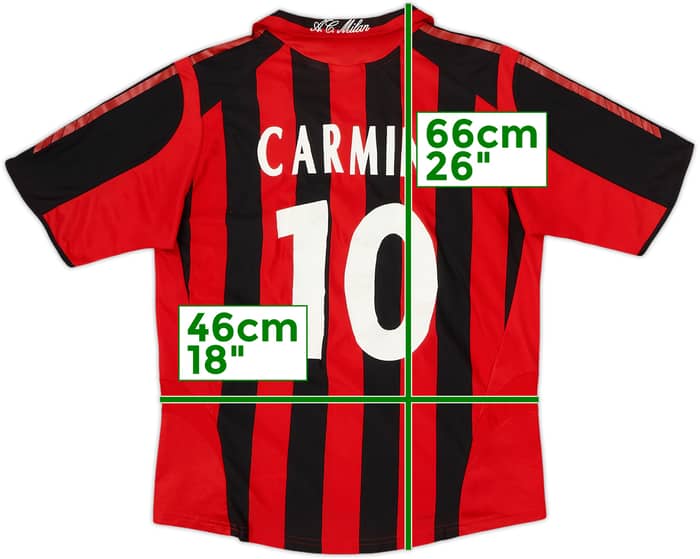2005-06 AC Milan Home Shirt Carmine #10 - 6/10 - (L.Boys)