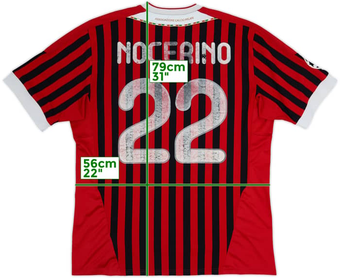 2011-12 AC Milan Home Shirt Nocerino #22 - 4/10 - (L)