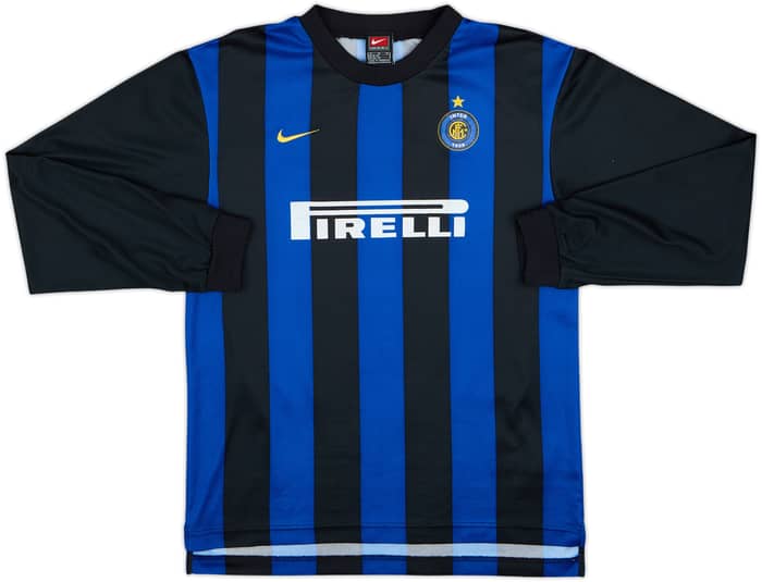 2000-01 Inter Milan Basic Home L/S Shirt Ronaldo #9 - 7/10 - (15-16 Years)