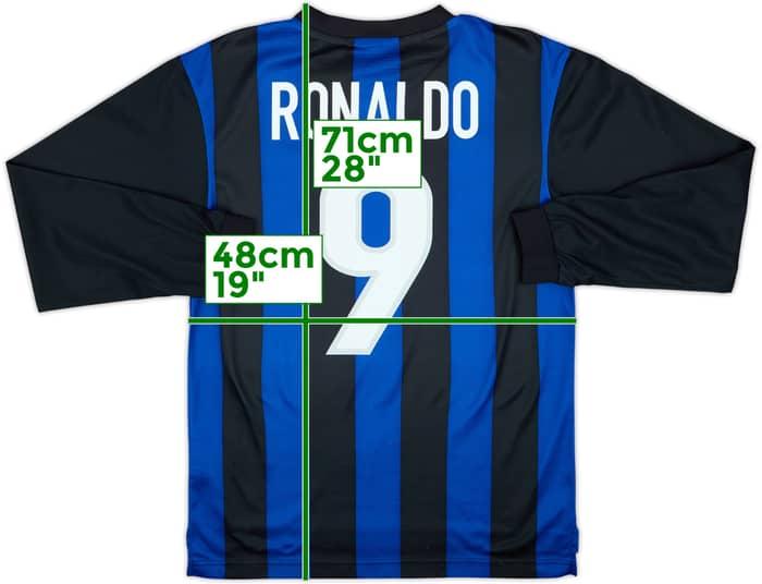2000-01 Inter Milan Basic Home L/S Shirt Ronaldo #9 - 7/10 - (15-16 Years)