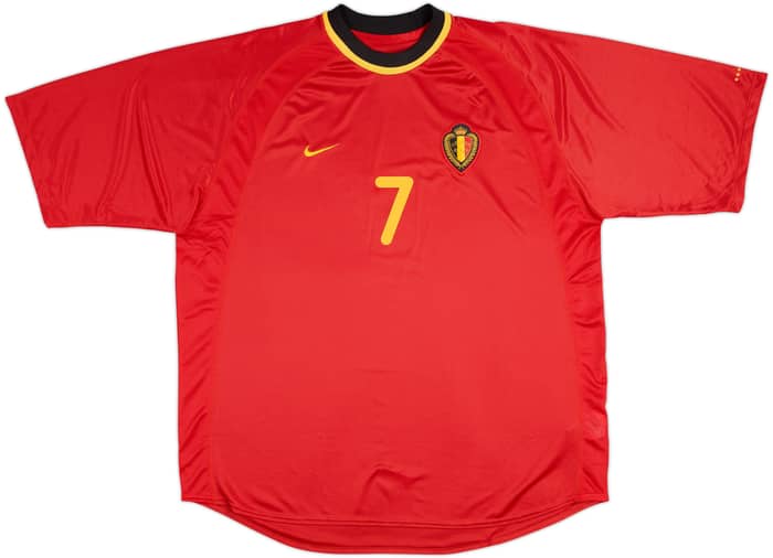 2000-02 Belgium Home Shirt Wilmots #7 - 9/10 - (XL)