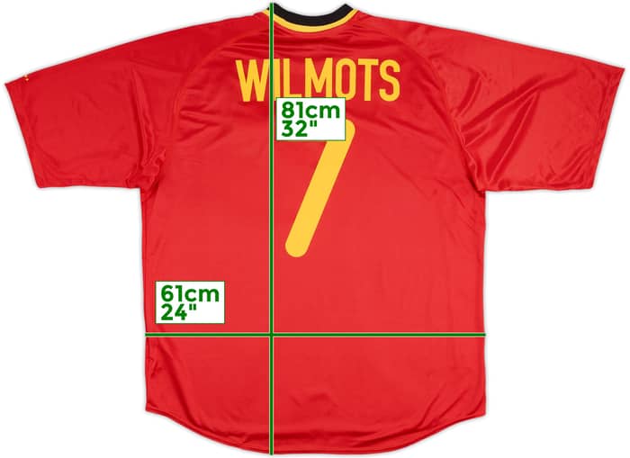2000-02 Belgium Home Shirt Wilmots #7 - 9/10 - (XL)