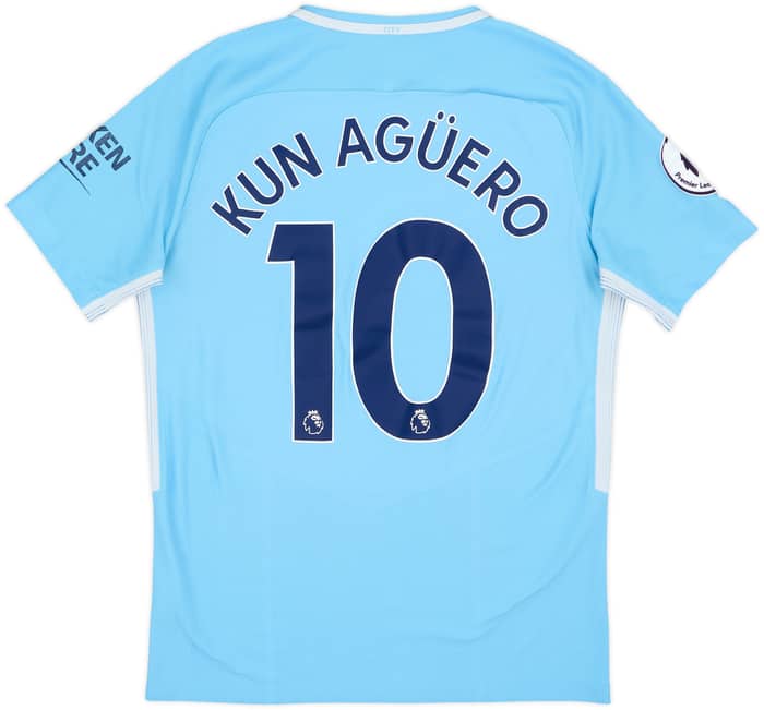 2017-18 Manchester City Authentic Home Shirt Kun Aguero #10 - 5/10 - (M)