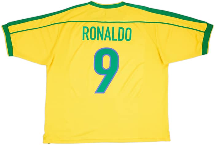1998-00 Brazil Home Shirt Ronaldo #9 - 8/10 - (XL)