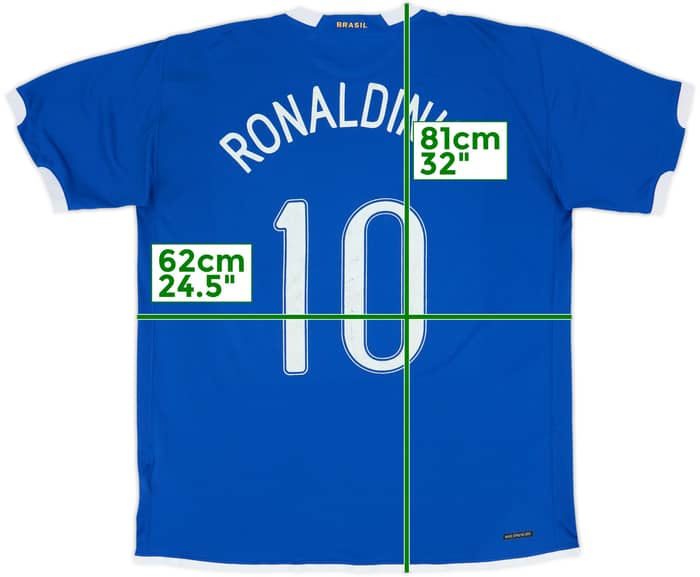 Camiseta de visitante de Brasil 2006-07 Ronaldinho #10 - 5/10 - (XXL)