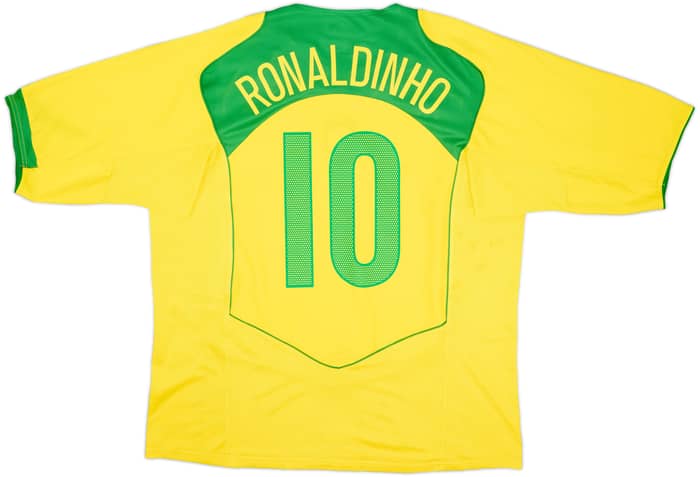 Camiseta de local de Brasil 2004-06 Ronaldinho #10 - 6/10 - (XXL)