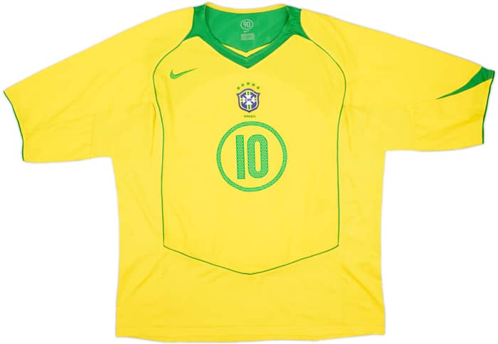 Camiseta de local de Brasil 2004-06 Ronaldinho #10 - 6/10 - (XXL)