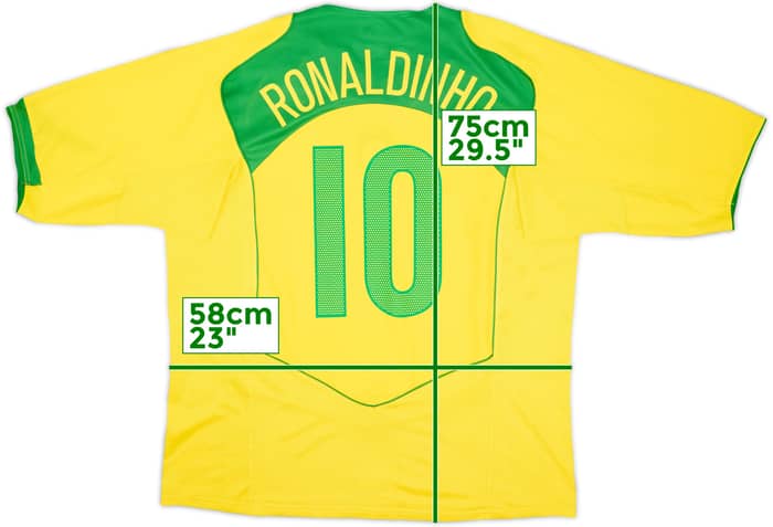 Camiseta de local de Brasil 2004-06 Ronaldinho #10 - 6/10 - (XXL)
