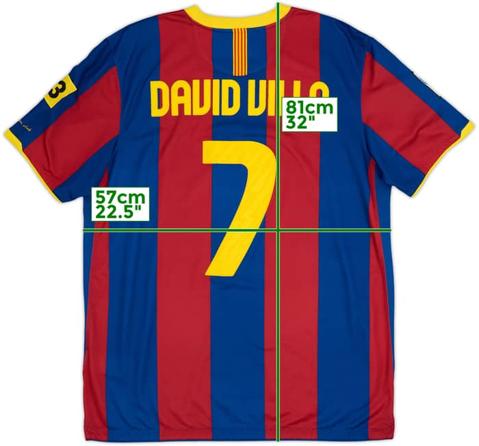 2010-11 Barcelona Home Shirt David Villa #7 - 6/10 - (XL)