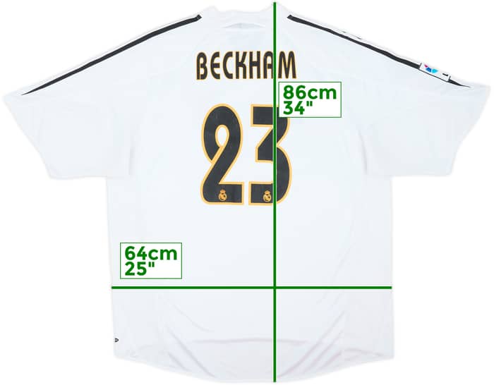 2004-05 Real Madrid Home Shirt Beckham #23 - 7/10 - (XXL)