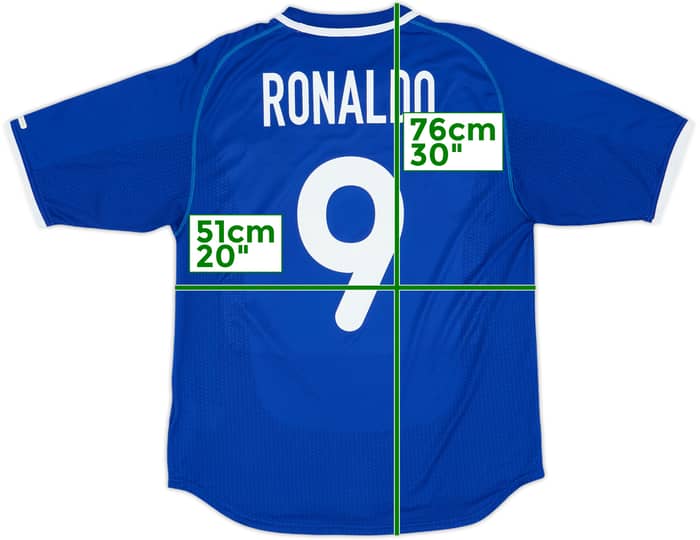 2000-02 Brazil Away Shirt Ronaldo #9 - 8/10 - (M)