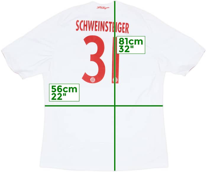 Camiseta de la tercera equipación del Bayern Munich 2008-09 Schweinsteiger #31 - 7/10 - (XL)