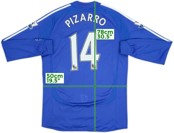 2006-08 Chelsea Home L/S Shirt Pizarro #14 - 6/10 - (M)