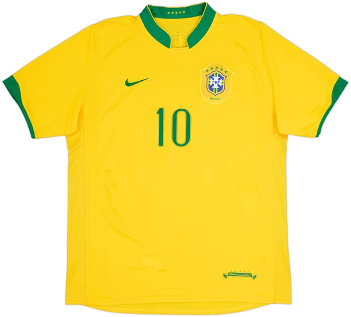 2006-08 Brazil Home Shirt Ronaldinho #10 - 8/10 - (L)