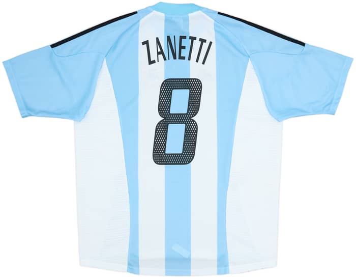 2002-04 Argentina Home Shirt Zanetti #8 - 9/10 - (L)