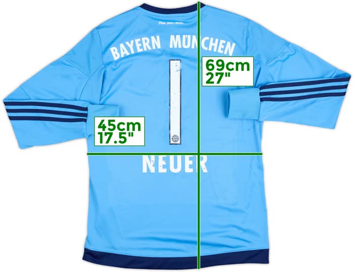 2015-16 Bayern Munich GK Shirt Neuer #1 - 5/10 - (XL.Boys)