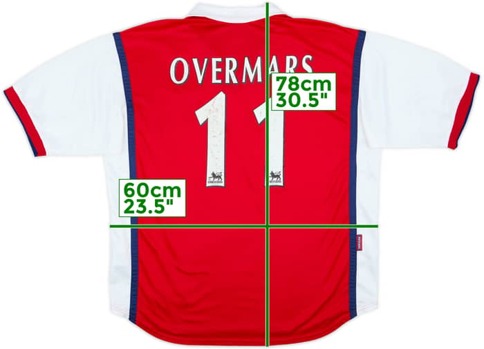 1998-99 Arsenal Home Shirt Overmars #11 - 6/10 - (XL)