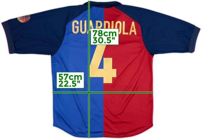 1999-00 Barcelona Centenary Home Shirt Guardiola #4 - 8/10 - (L)