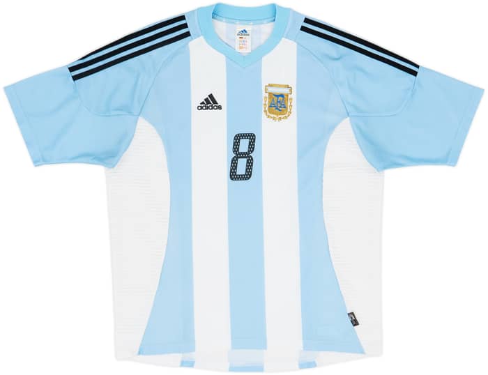 2002-04 Argentina Home Shirt Zanetti #8 - 7/10 - (L)