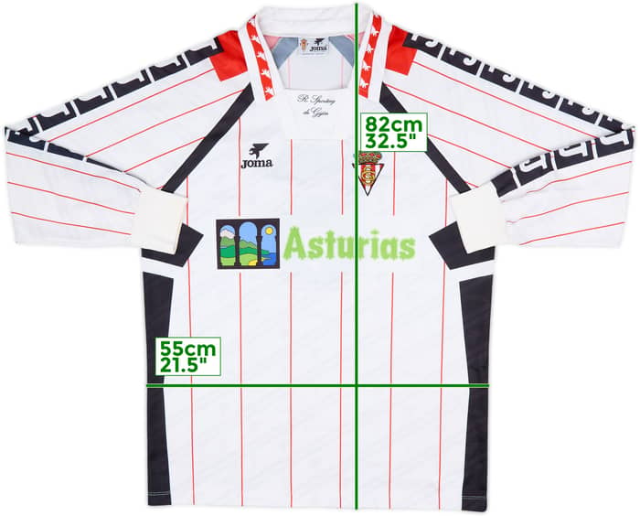 Camiseta de visitante de Manga Larga de juego del Sporting Gijon 1994-96 #6