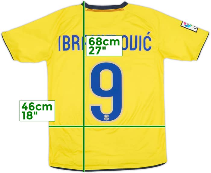 2008-10 Barcelona Away Shirt Ibrahimovic #9 - 7/10 - (XL.Boys)