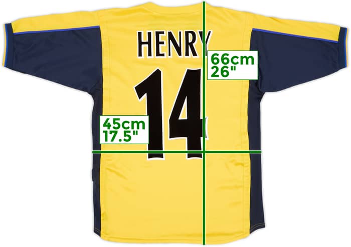 1999-01 Arsenal Away Shirt Henry #14 - 8/10 - (XL.Boys)
