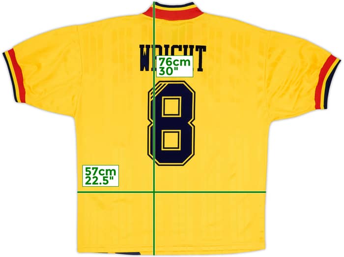 1993-94 Arsenal Away Shirt Wright #8 - 9/10 - (M/L)