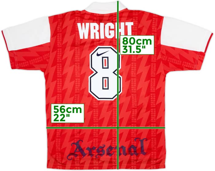 1994-96 Arsenal Home Shirt Wright #8 - 7/10 - (L)