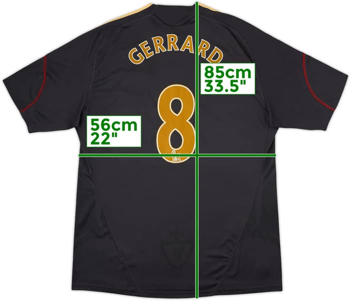 2009-10 Liverpool Visitante Camiseta Gerrard #8 - 4/10 - (XL)