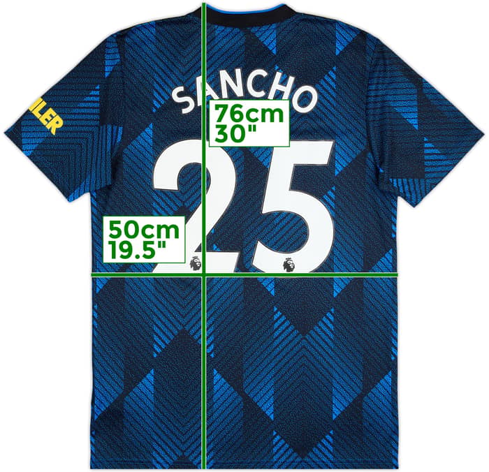 2021-22 Manchester United Third Shirt Sancho #25 - 9/10 - (M)