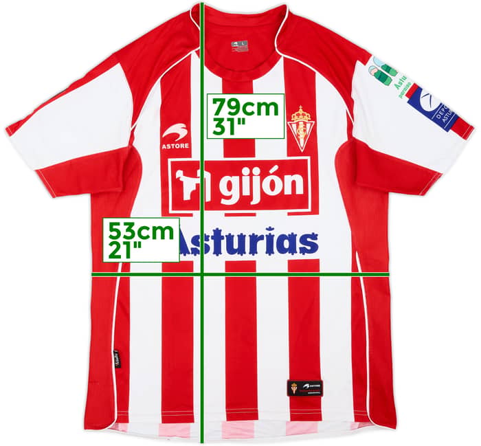 2009-11 Sporting Gijon Home Shirt - 7/10 - (L)