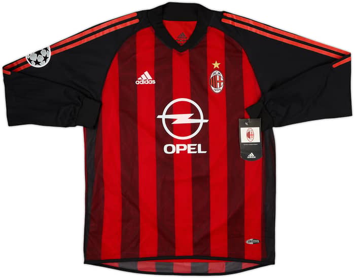 2002-03 AC Milan Player Issue Home L/S Shirt Maldini #3 (M)