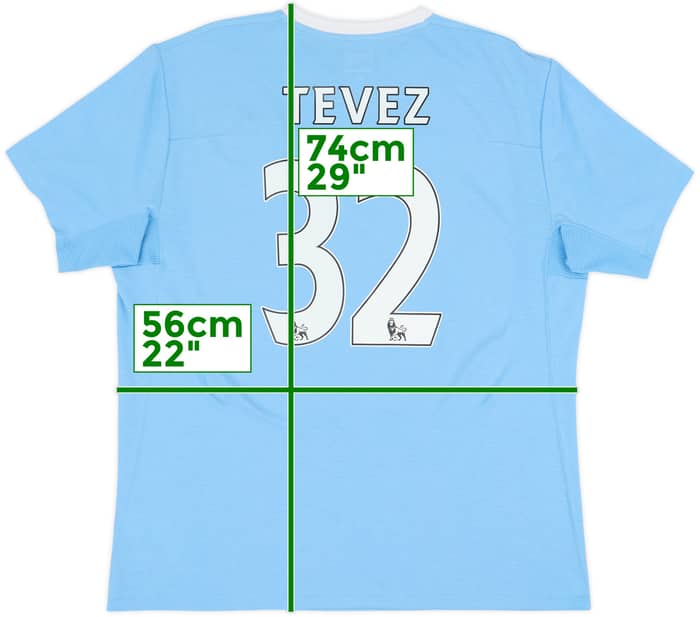2009-10 Manchester City Home Shirt Tevez #32 - 8/10 - (L)
