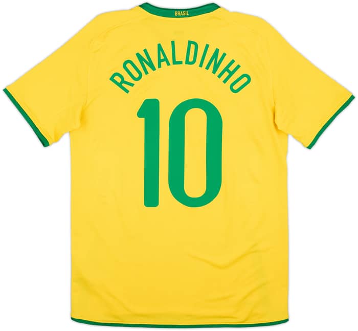 2008-10 Brazil Home Shirt Ronaldinho #10 - 4/10 - (M)