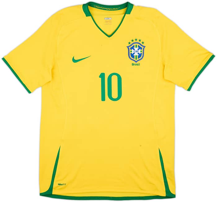 2008-10 Brazil Home Shirt Ronaldinho #10 - 4/10 - (M)