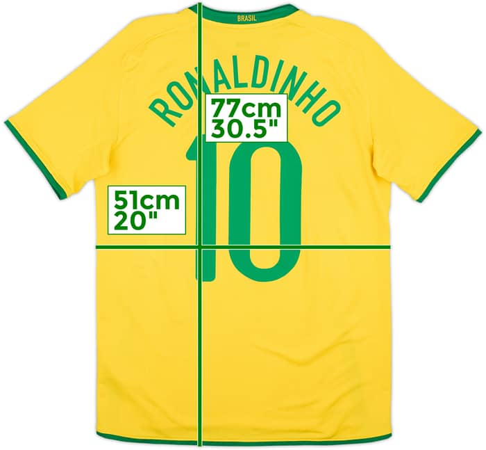 2008-10 Brazil Home Shirt Ronaldinho #10 - 4/10 - (M)