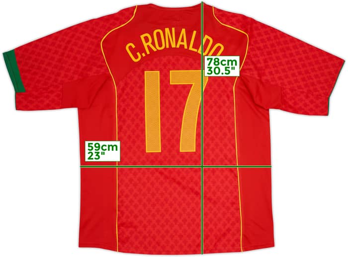 2004-06 Portugal Local Camiseta C.Ronaldo #17 - 10/10 - (XL)