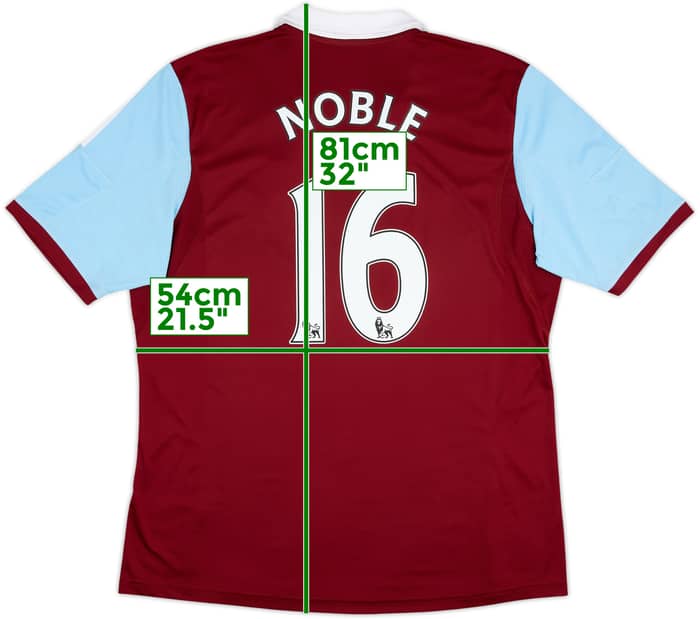 2013-14 West Ham Home Shirt Noble #16 - 7/10 - (XL)