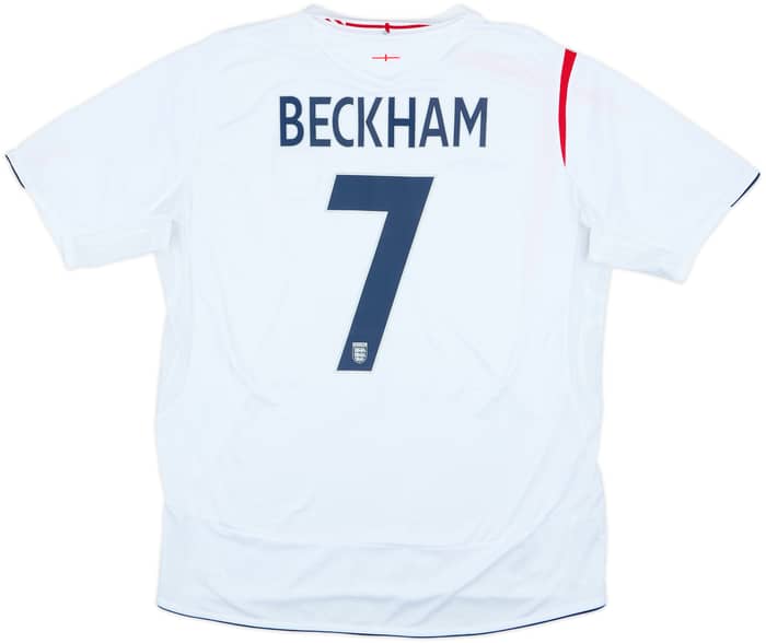 2005-07 England Home Shirt Beckham #7 - 7/10 - (XL)