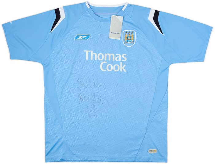 2004-05 Manchester City Signed Home Shirt Mills #18 (XL)