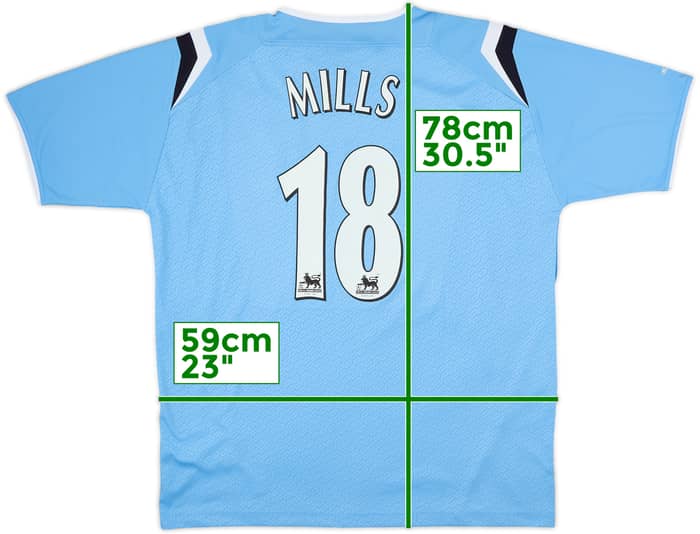 2004-05 Manchester City Signed Home Shirt Mills #18 (XL)
