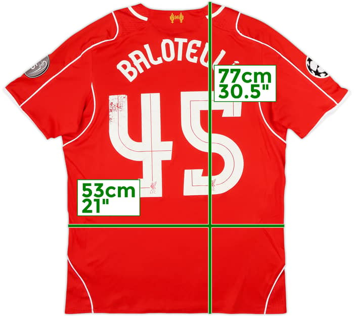 2014-15 Liverpool Home Shirt Balotelli #45 - 5/10 - (L)