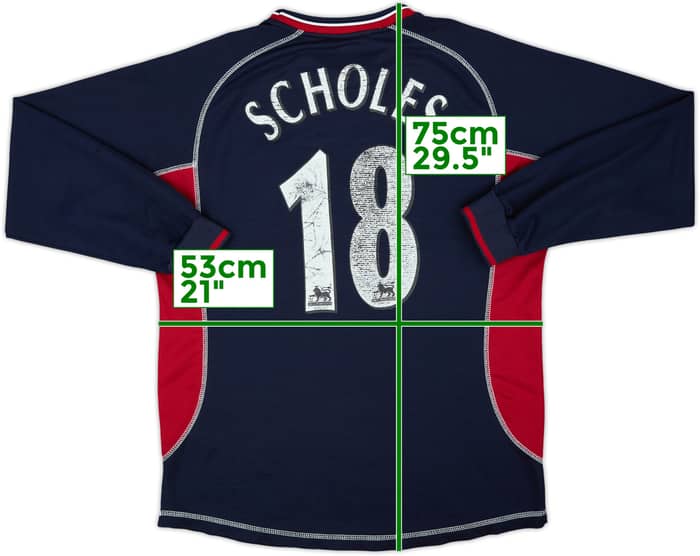 2000-01 Manchester United Third L/S Shirt Scholes #18 - 5/10 - (M)