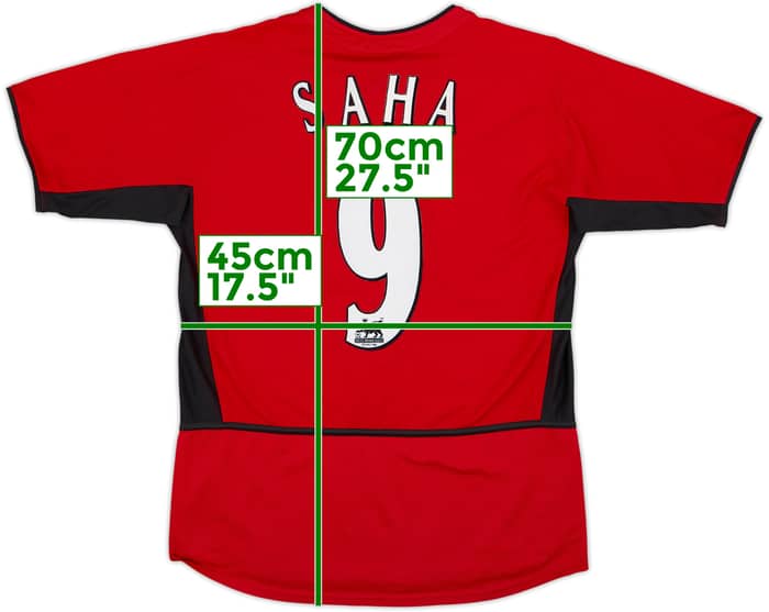 Camiseta de local del Manchester United 2002-04 Saha #9 - 9/10 - (XL.Niños)