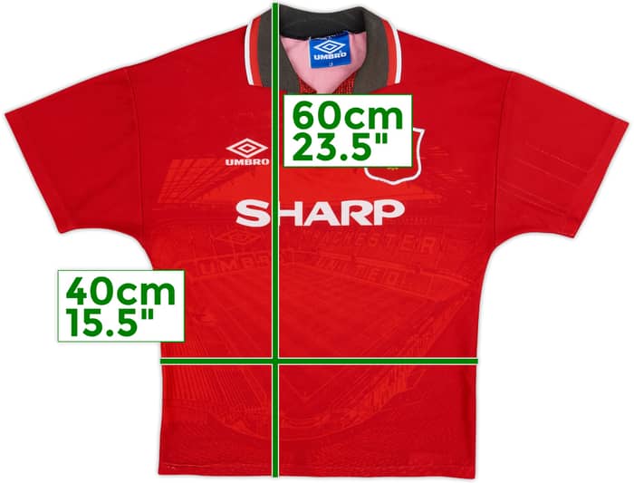 1994-96 Manchester United Home Shirt - 7/10 - (13-14 Years)
