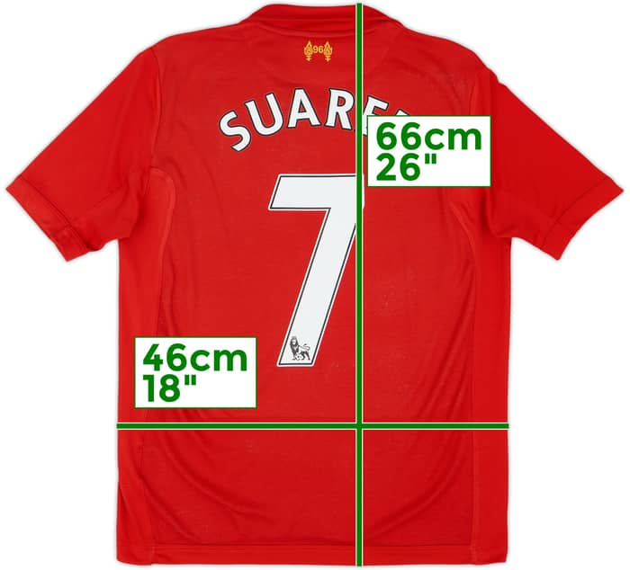 2012-13 Liverpool Home Shirt Suarez #7 - 7/10 - (XL.Boys)