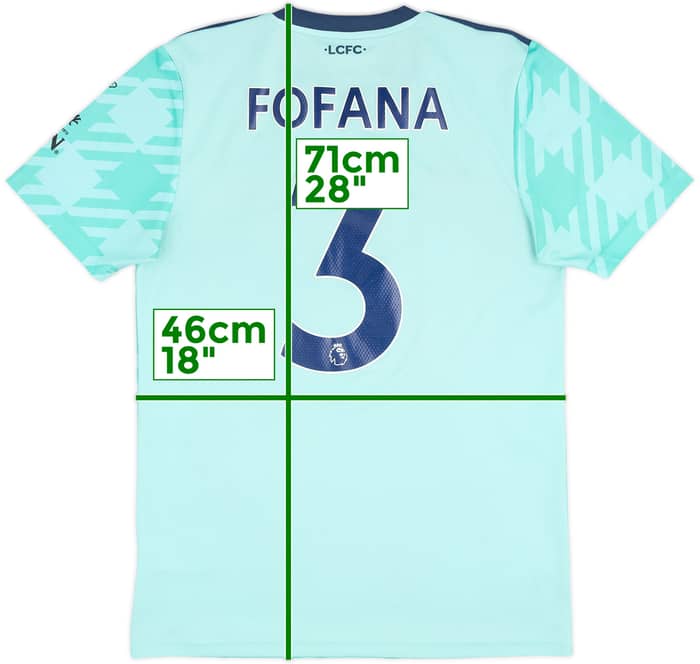 2021-22 Leicester Away Shirt Fofana #3 - 9/10 - (S)