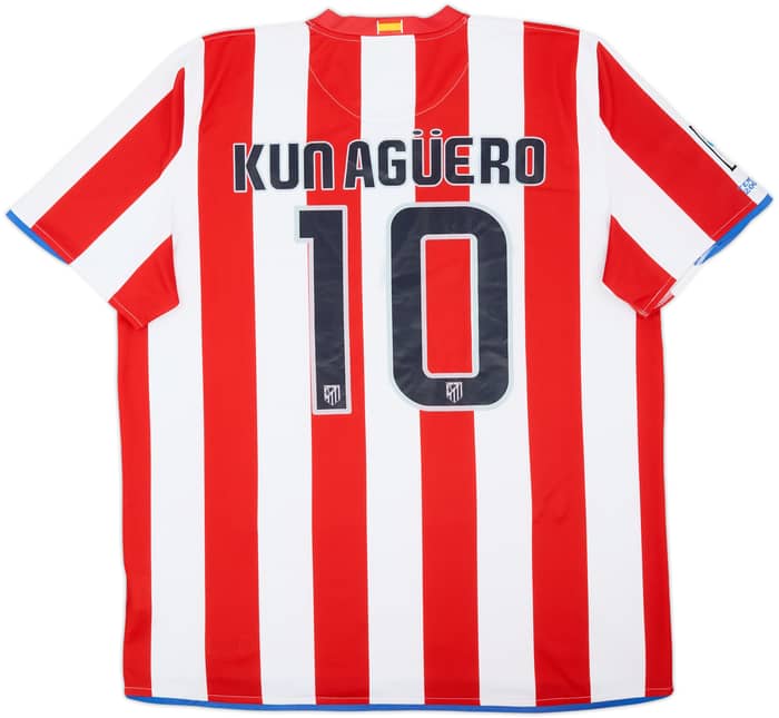 2008-09 Atletico Madrid Home Shirt Kun Aguero #10 - 6/10 - (XXL)
