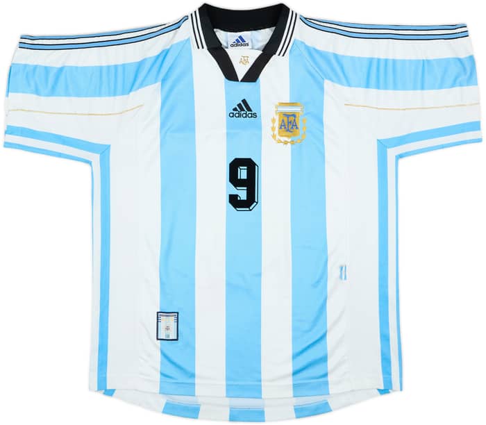 1998-99 Argentina Home Shirt Batistuta #9 - 6/10 - (L)