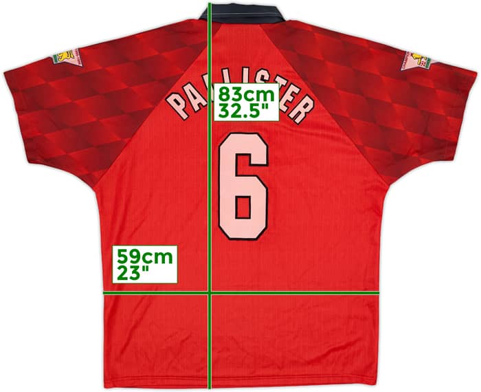 1996-98 Manchester United Home Shirt Pallister #6 - 8/10 - (L)